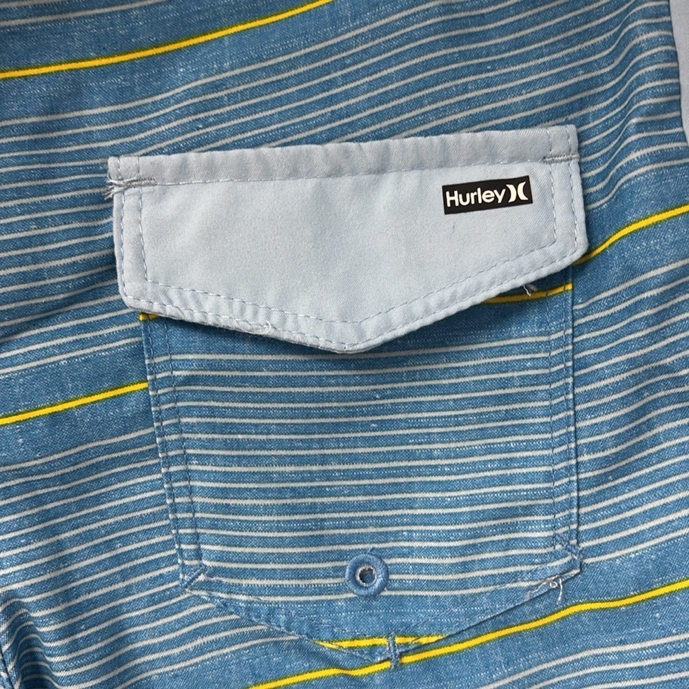 NWT Hurley Boy’s Sz 7 Indigo Blue Striped Shorts. Light. Silky soft. - Picture 7 of 12